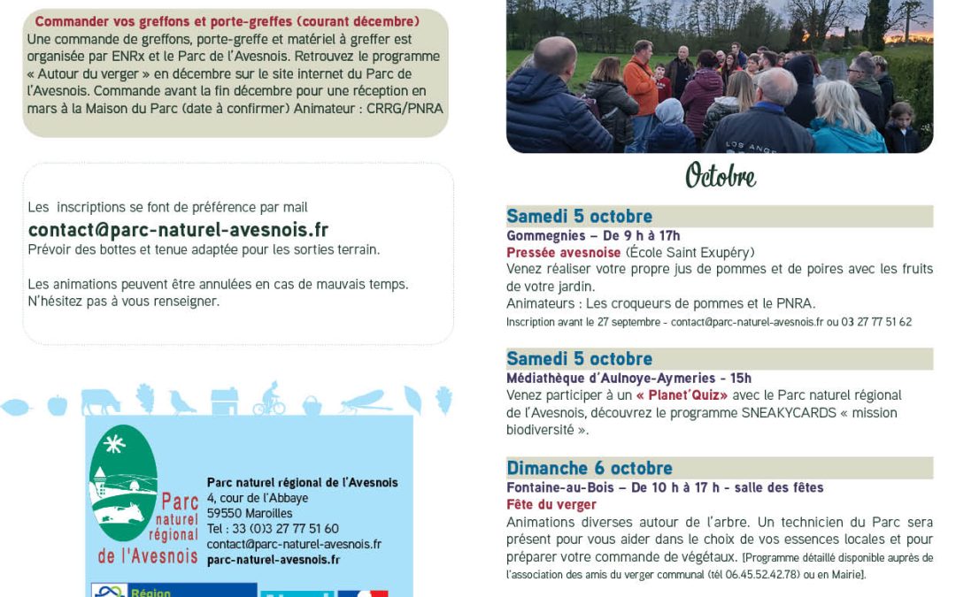 Les rdv du Parc naturel régional de l’Avesnois